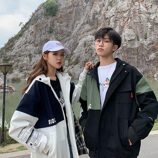 Couple Colorblock Hooded Jacket