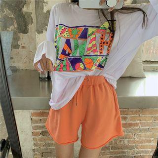 Loose-fit Printed Light Top / High-waist Shorts