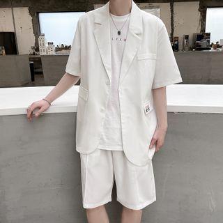 Set: Short-sleeve Applique T-shirt + Shorts