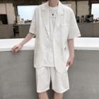 Set: Short-sleeve Applique T-shirt + Shorts