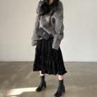 Cable-knit Loose-fit Sweater / Ruched Midi Skirt (various Designs)