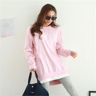 Layered Zip-side Hem Sweatshirt