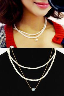 Layered Faux-pearl Necklace