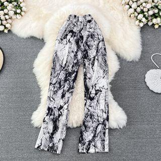 High Waist Tie Dye Straight Leg Pants