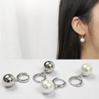 925 Sterling Silver Bead / Faux Pearl Dangle Earring 925 Silver - Shell Bead - Shell Bead - Platinum - One Size
