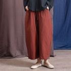 Crop Harem Pants Dark Brick Red - One Size