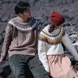 Couple Matching Stripe Cable-knit Sweater