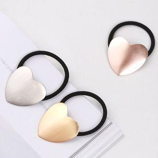 Brushed Metal Heart Hair Tie