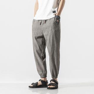 Drawstring Waist Cotton Linen Pants