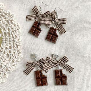 Bow Chocolate Dangle Earring