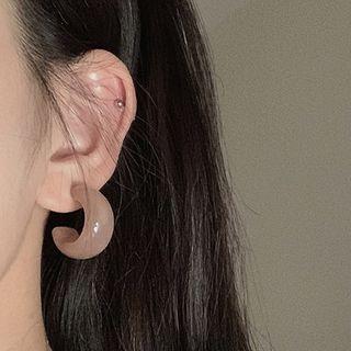 Acrylic Open Hoop Earring 1 Pair - Pink - One Size