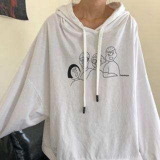 Cartoon Printed Loose-fit Hoodie