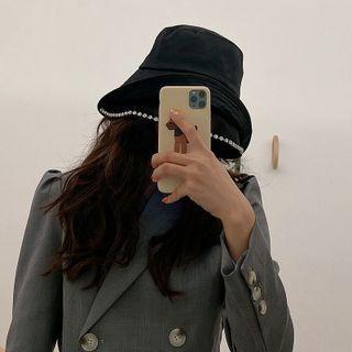 Embellished Lace Bucket Hat Black - M