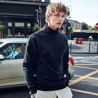 Front Pocket Mock Neck Pullover