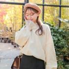 Lace-trim Brushed-fleece Lined Pullover