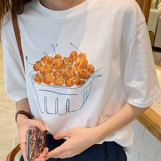 Cherry Print Short-sleeve Tee