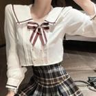 Sailor Collar Double-breasted Shirt