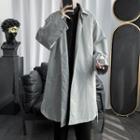 Long-sleeve Plain Long Jacket