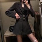 Long-sleeve V-neck Loose-fit Blazer