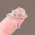 Rhinestone Open Ring Ly2527 - Pink - One Size
