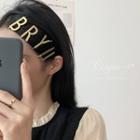 Lettering Alloy Hair Clip Set Of 4 - Gold - One Size