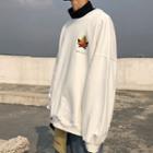 Maple-leaf Print Fleece-lined Sweater