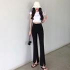 Short-sleeve T-shirt / Boot-cut Pants