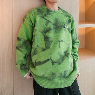Lettering Tie-dye Sweater