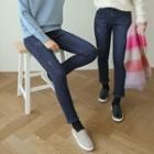 Washed Fleece-lined Straight-cut Jeans In 2 Lengths