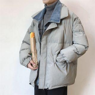 Couple Matching Denim Panel Padded Coat
