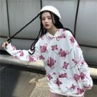 Bear Print Loose-fit Hoodie As Shown In Figure - One Size