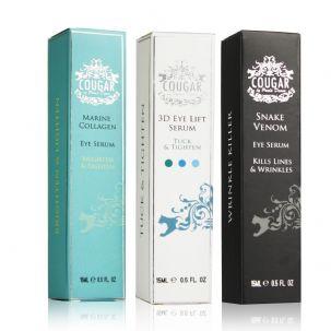 Cougar Beauty Products - Eye Serum Trio Set: Snake Venom 15ml + 3d Lift 15ml + Marine Collagen 15ml 3 Pcs
