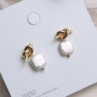 Square Pearl Knot Dangle Earring White - One Size