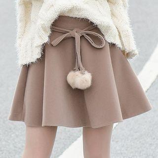 Pompom Flared Skirt