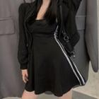 Spaghetti Strap Mini A-line Dress / Zip Hoodie