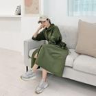 Drawcord-waist Maxi Anorak Dress