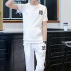 Set: Short-sleeve Printed T-shirt + Sweatpants