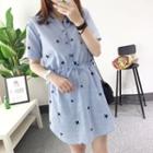 Short-sleeve Line Shirt Dress