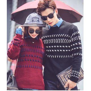 Couple Embroidered Knit Top