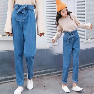 Ribbon-waist Jeans