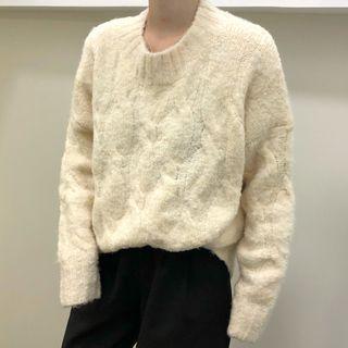 Furry Cable-knit Sweater