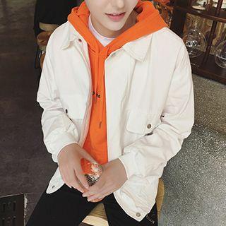 Embroidered Back Button Down Jacket