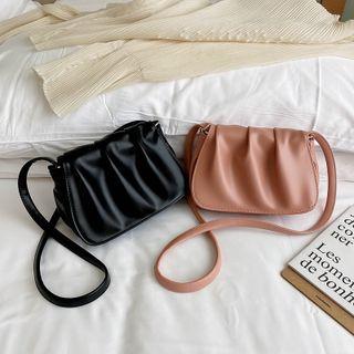 Crinkled Flap Crossbody Bag