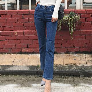 Washed Semi Boot-cut Jeans