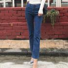 Washed Semi Boot-cut Jeans