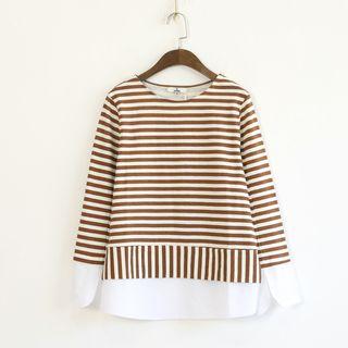 Mock Two Piece Striped Sweater