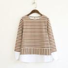 Mock Two Piece Striped Sweater
