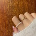 Set Of 2: Ring Set Of 2 - Gold & White - One Size