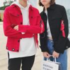 Long Sleeve Metal Ring Couple Denim Slim Jackets