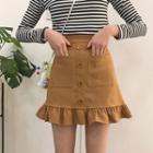 A-line Ruffle-hem Mini Skirt